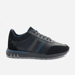 Tenis Sneakers dominic de cuero carnaza para hombre - Negro
