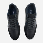 Tenis Sneakers dominic de cuero carnaza para hombre - Negro