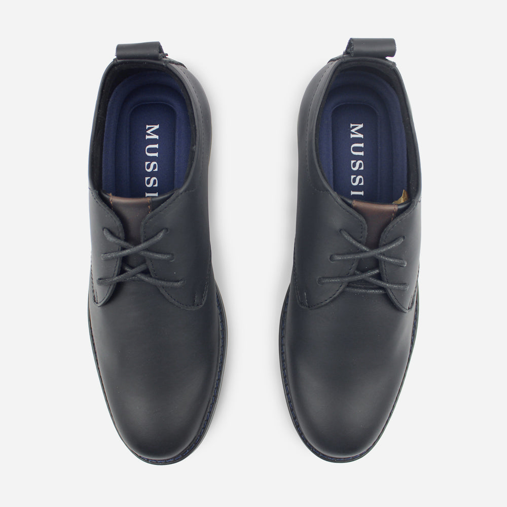Tenis Oxfords oliver de cuero para hombre - Negro