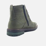 Botin con cordones atlas de cuero para hombre - Verde