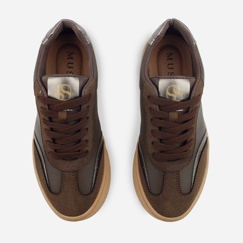 Tenis Sneakers avril de sintético para mujer - Café