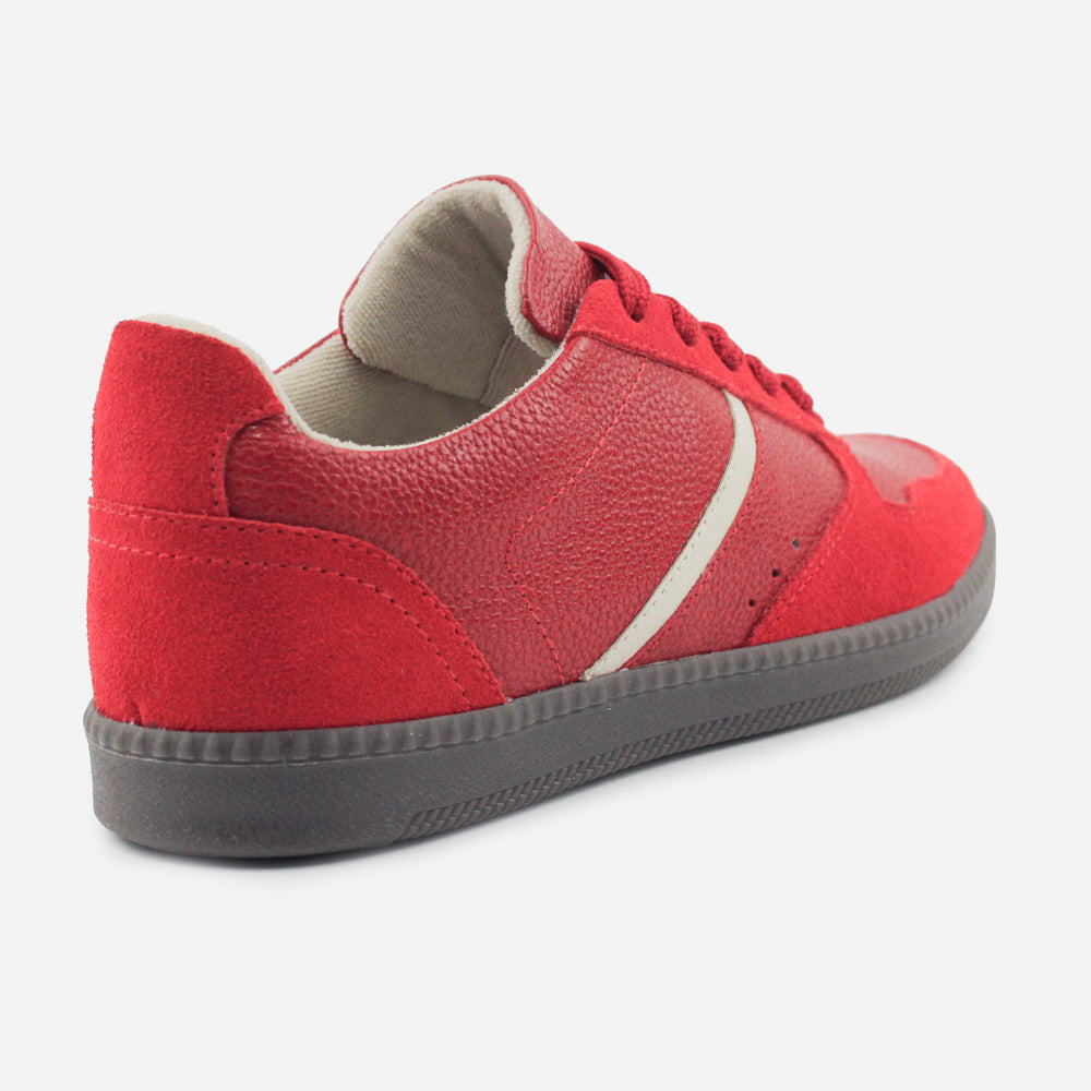 Tenis Sneakers kensy de cuero para mujer - Rojo