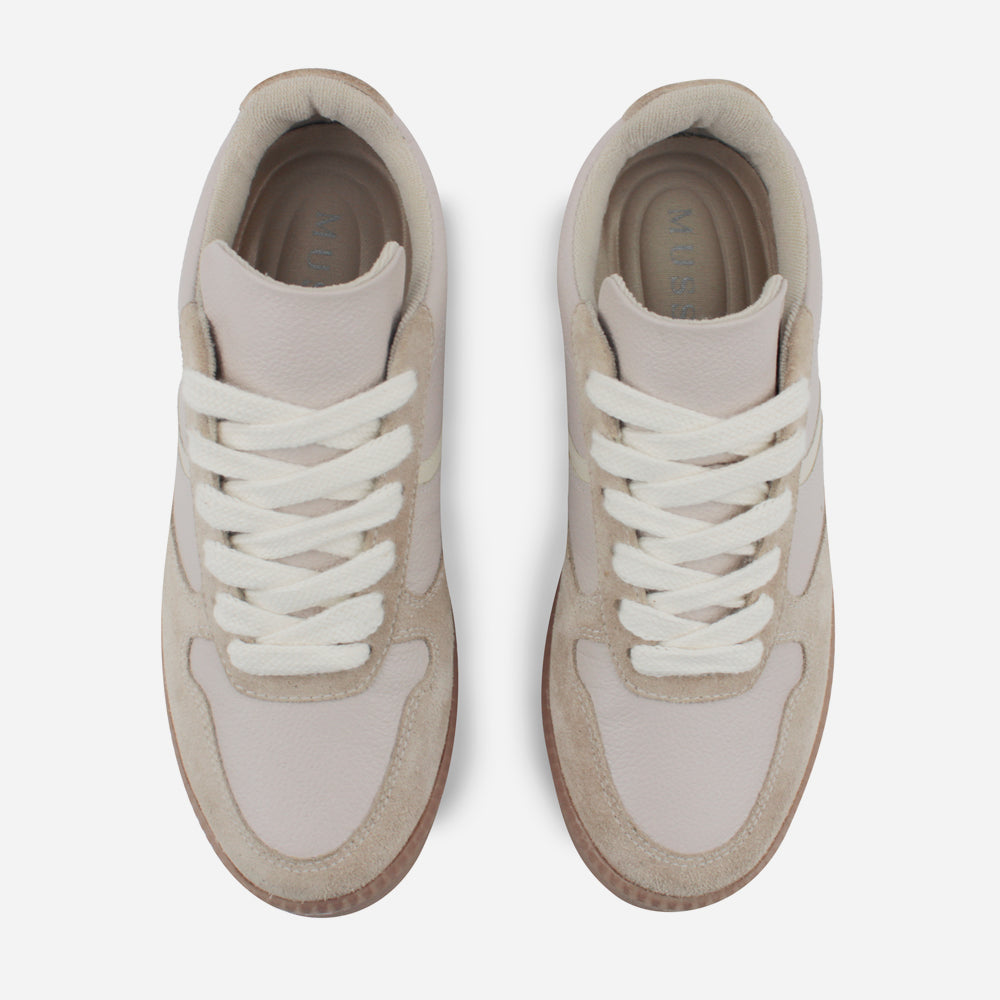 Tenis Sneakers kensy de cuero carnaza para mujer - Rosado