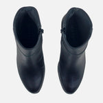 Botin tacon rosel de cuero para mujer - Negro