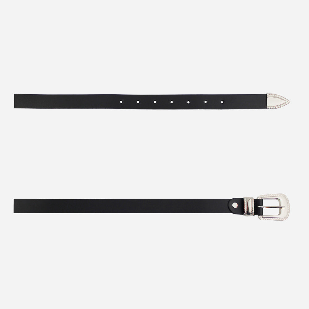 Correa florence de cuero para mujer - Negro