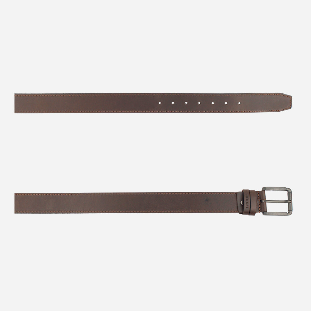 Correa owen de cuero para hombre - Café