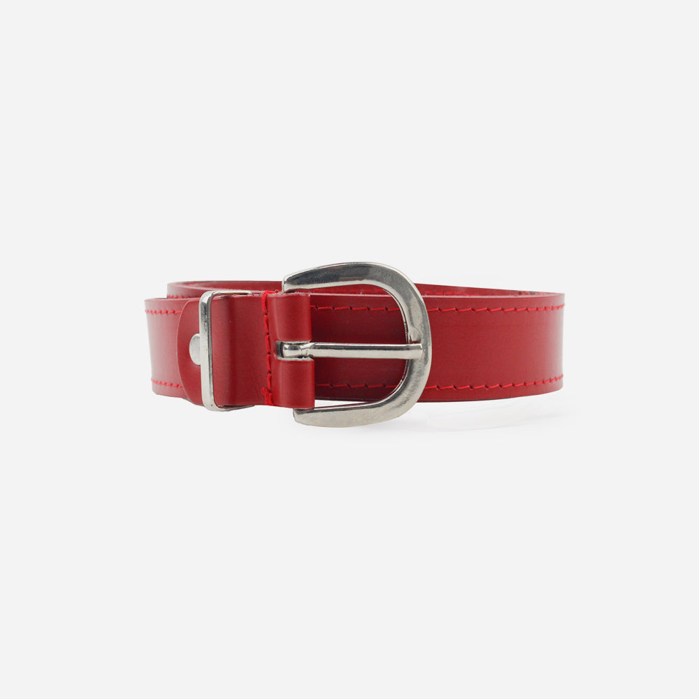 Correa lilia de cuero para mujer - Rojo