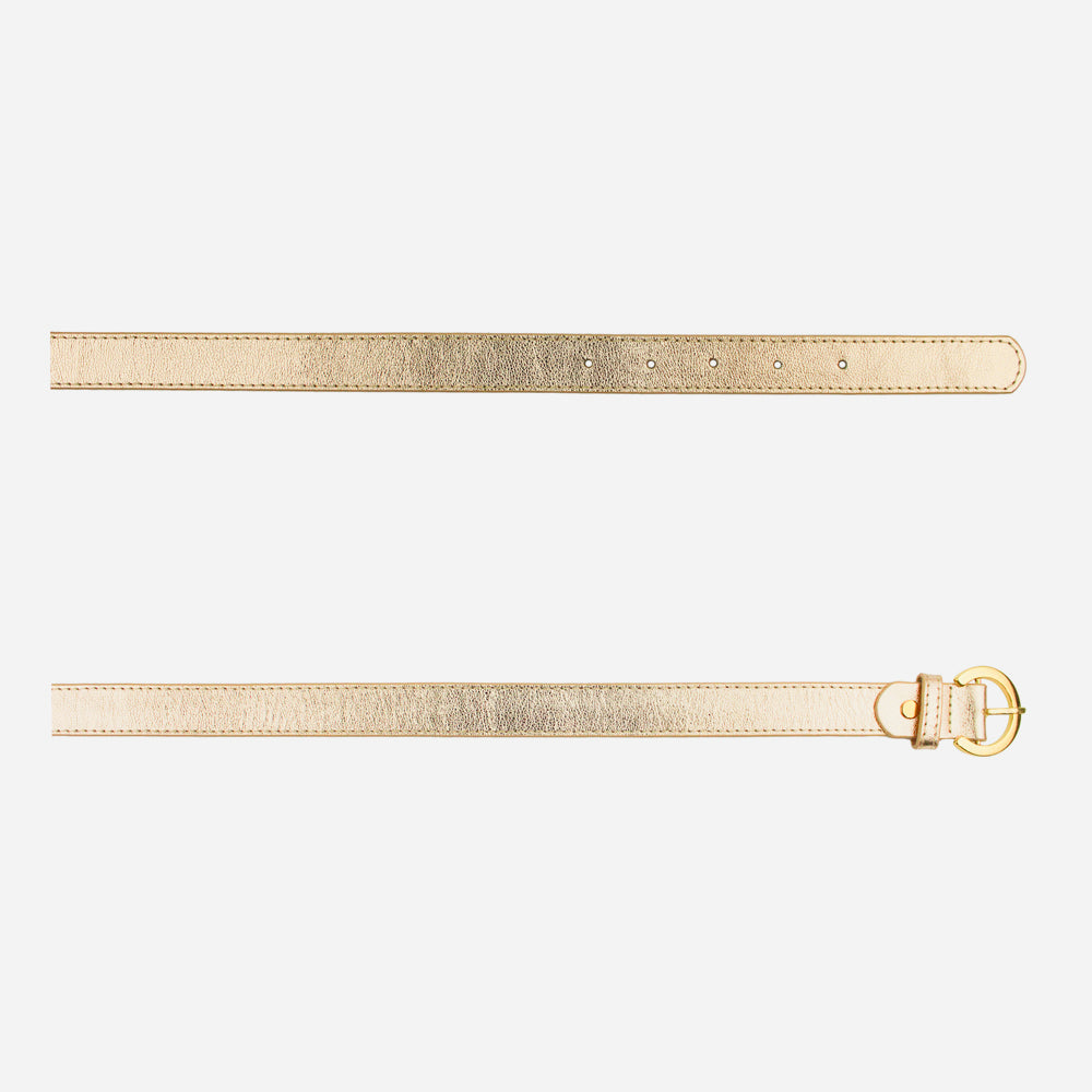 Correa hortensia de cuero para mujer - Oro