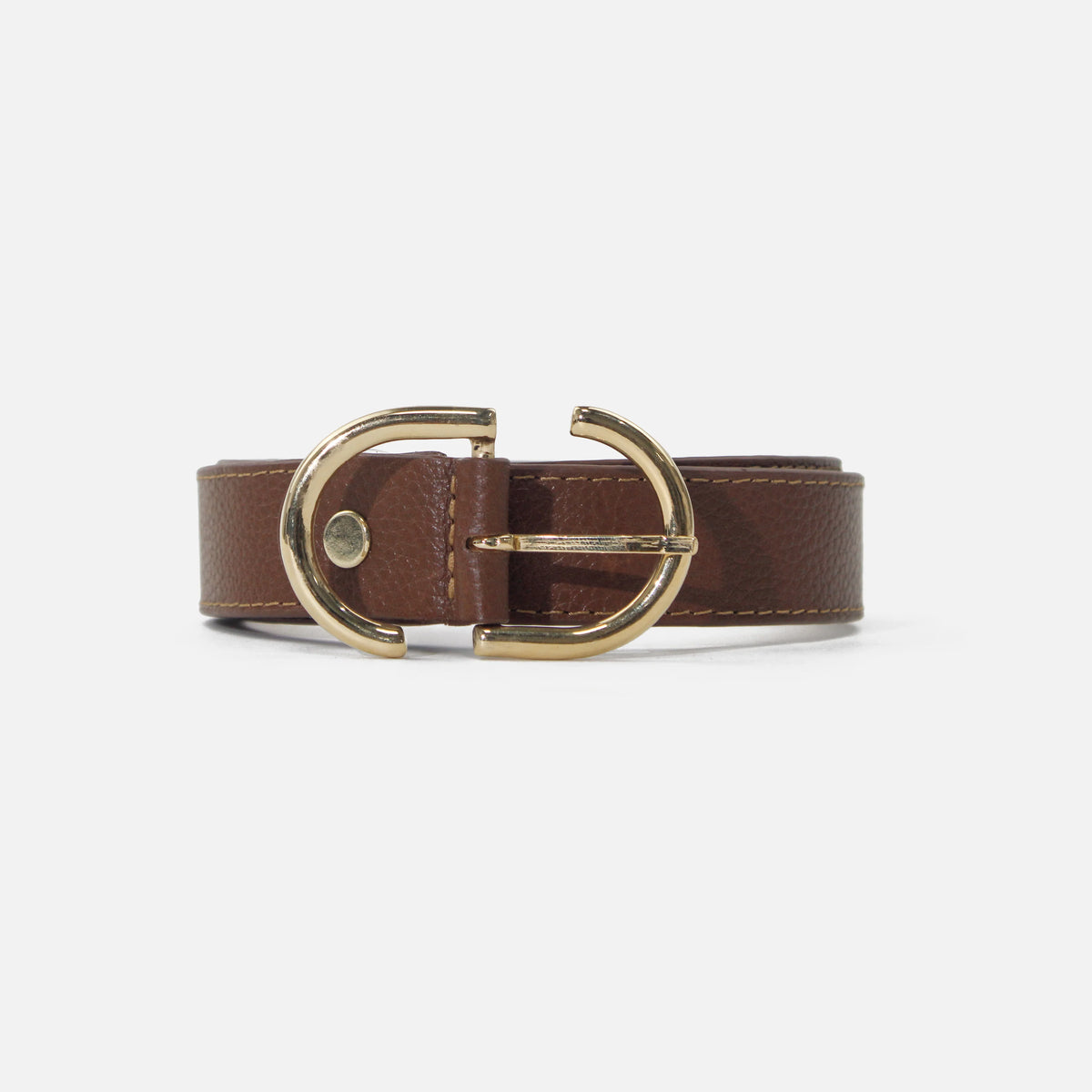 Correa violeta de cuero para mujer - Café