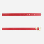 Correa violeta de cuero para mujer - Rojo