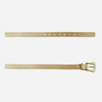 Correa azucena de cuero para mujer - Champaña