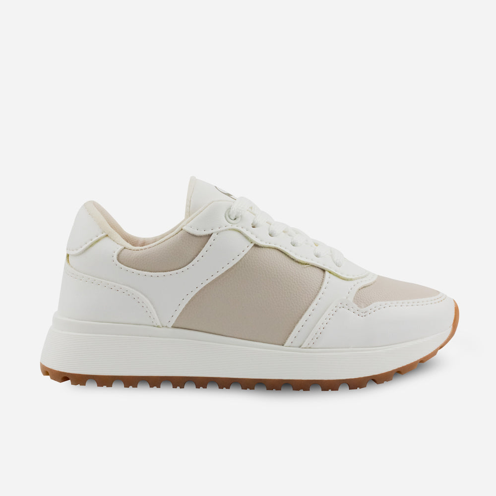 Tenis Sneakers flor de sintético para mujer - Hueso