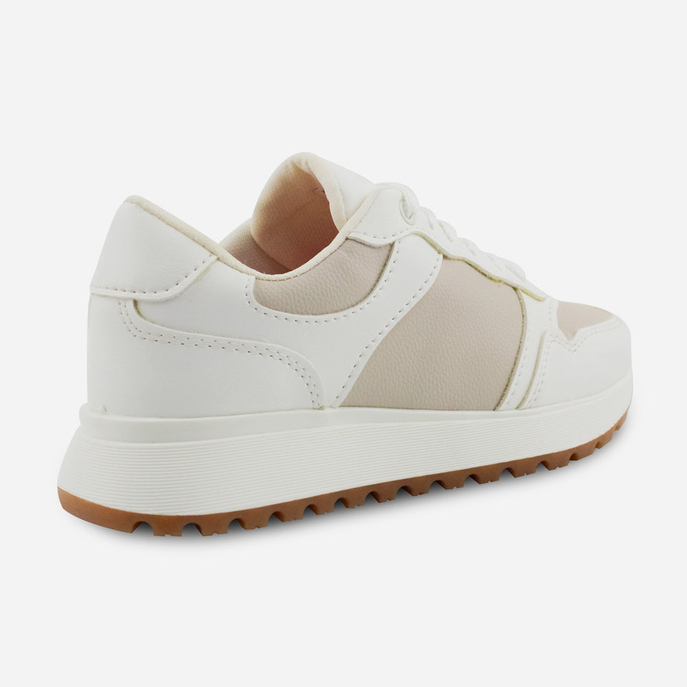 Tenis Sneakers flor de sintético para mujer - Hueso