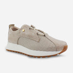 Tenis Sneakers hortensia de cuero para mujer - Taupe