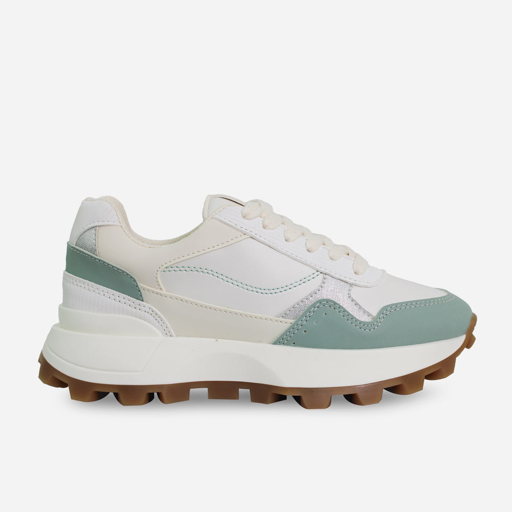 Tenis con plataforma shera de textil para mujer - Verde