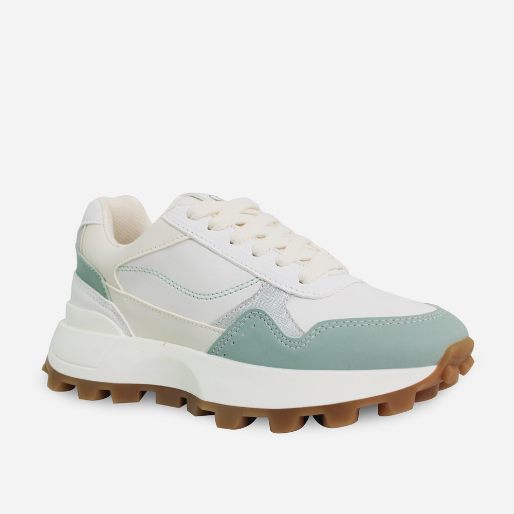 Tenis con plataforma shera de textil para mujer - Verde