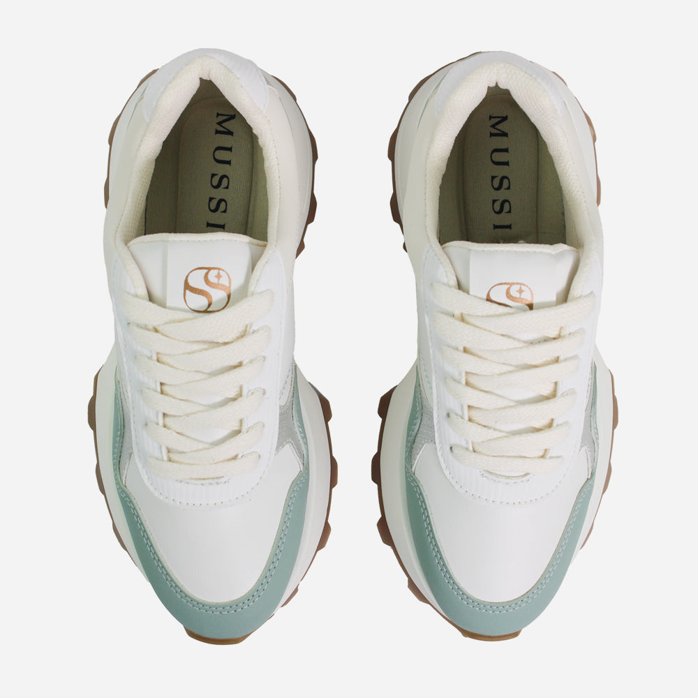 Tenis con plataforma shera de textil para mujer - Verde