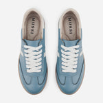 Tenis Sneakers lila de cuero para mujer - Azul