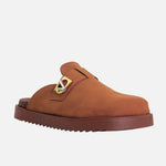 Zueco plano maela de textil para mujer - Miel