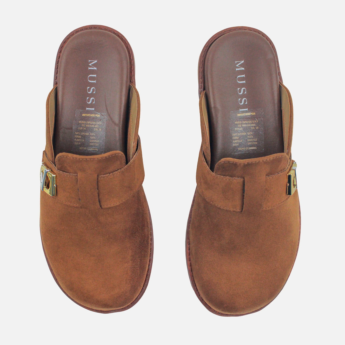 Zueco plano maela de textil para mujer - Miel