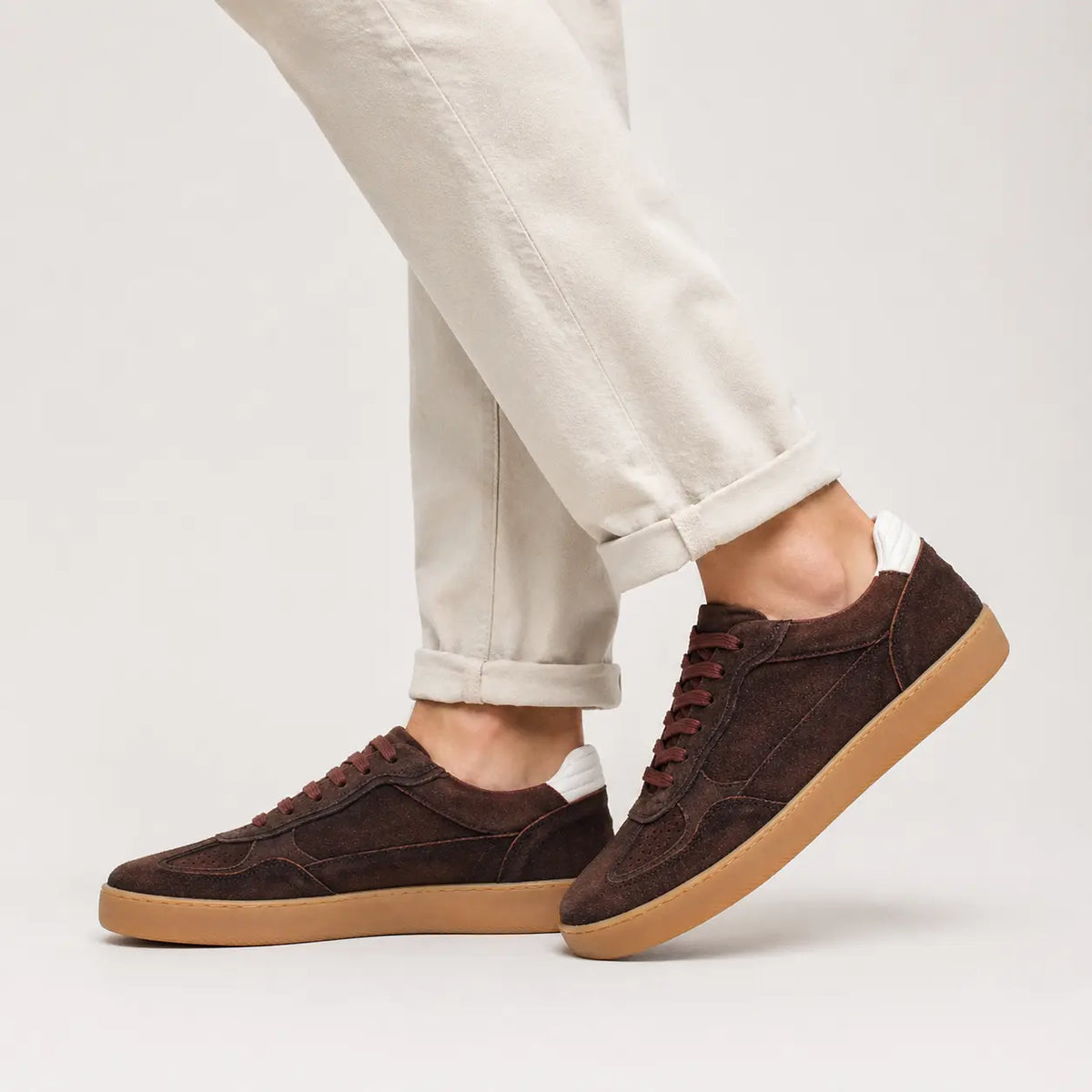 Tenis yanel de cuero para hombre - Café