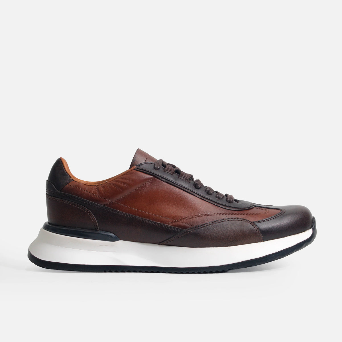 Tenis hadriel de cuero para hombre - Café