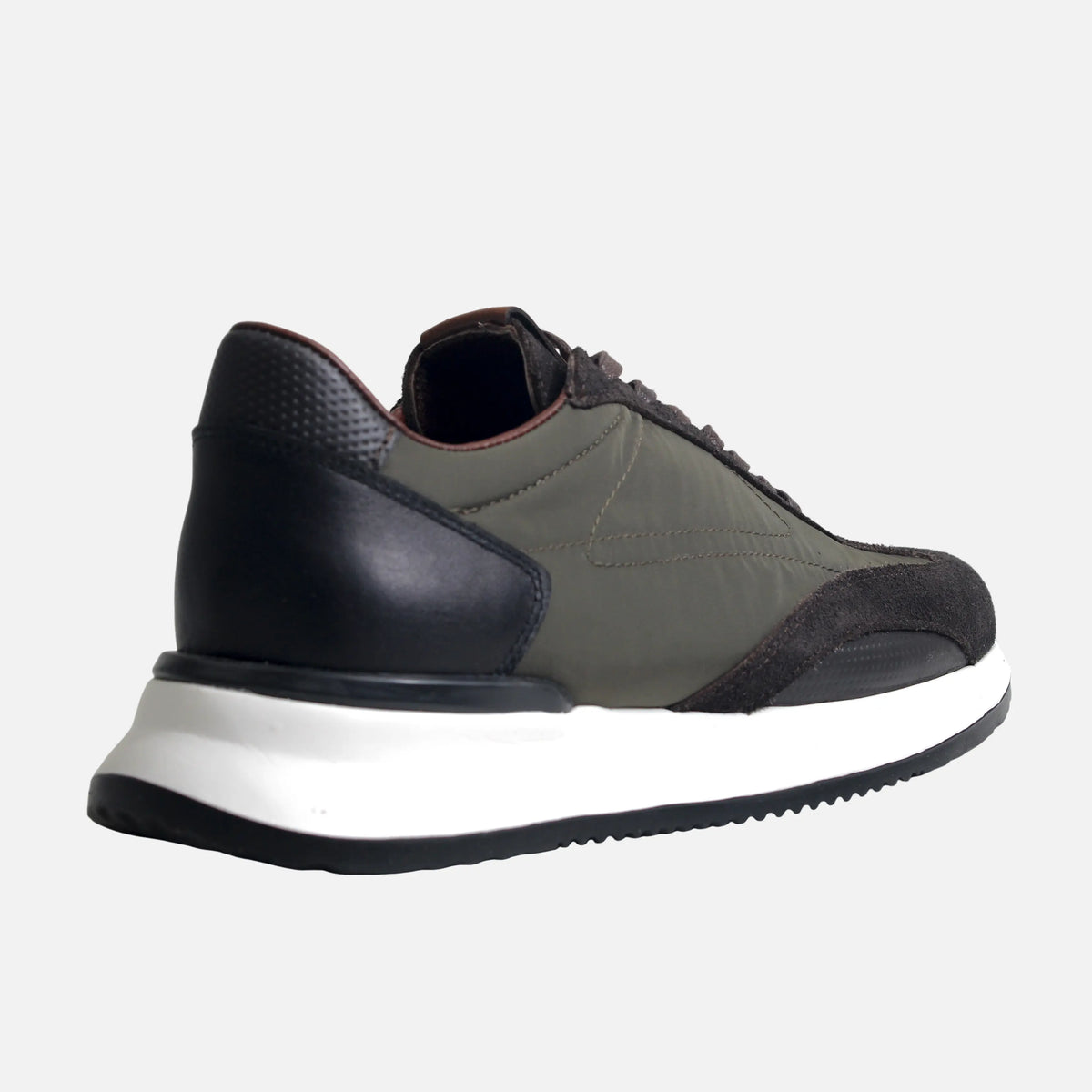 Tenis ismael de cuero para hombre - Verde