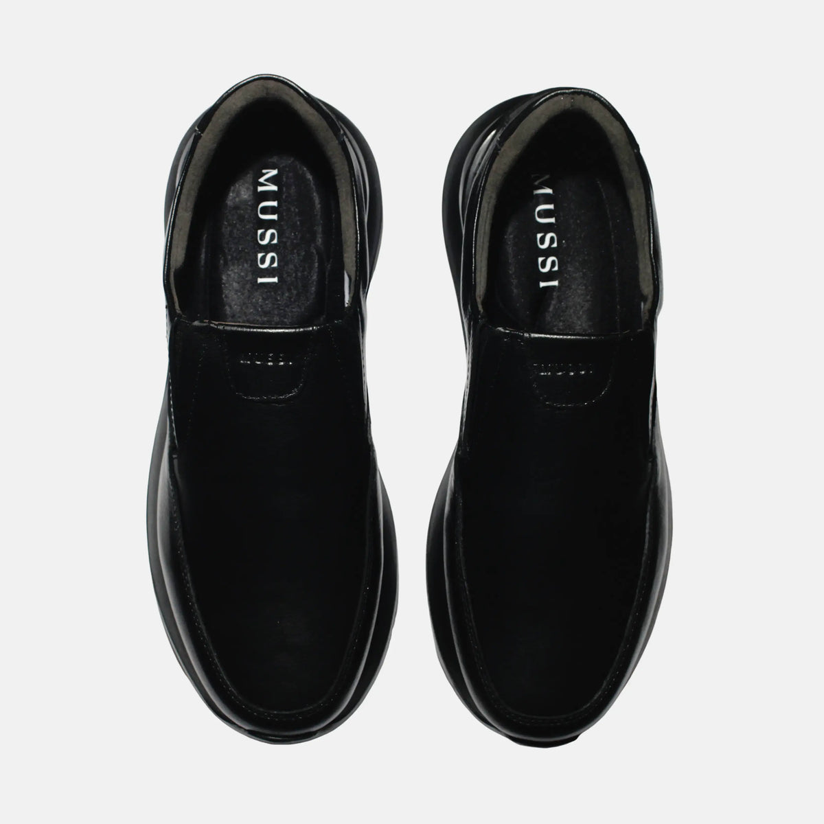 Mocasin plataforma joel de cuero para hombre - Negro