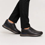 Mocasin plataforma joel de cuero para hombre - Café