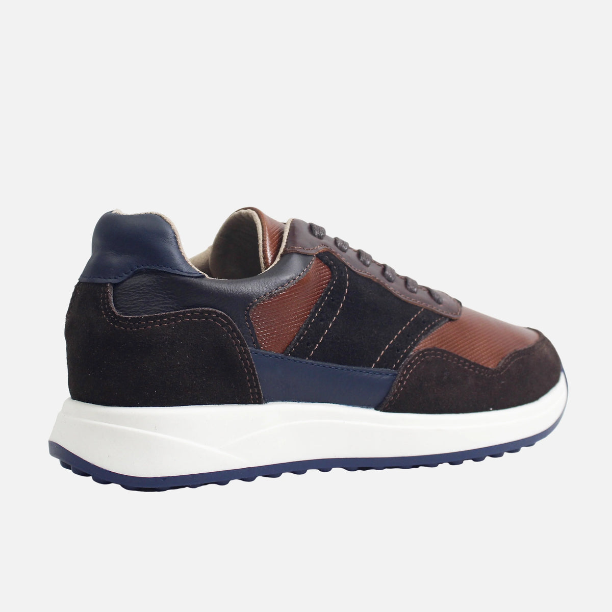 Tenis gino de cuero para hombre - Café