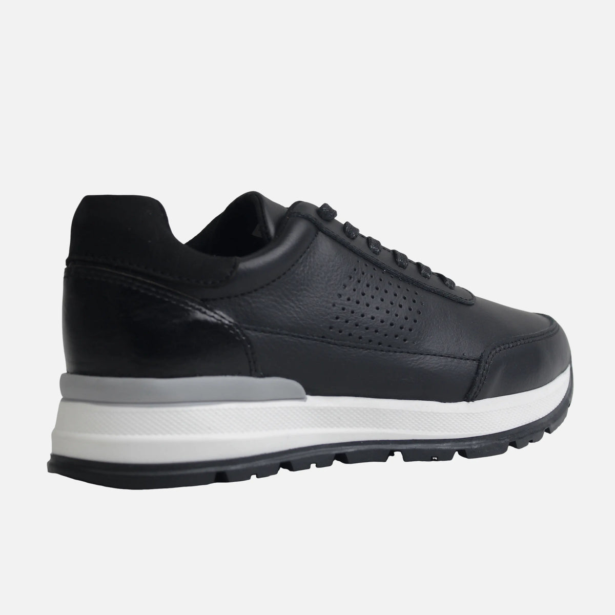 Tenis leo de cuero para hombre - Negro