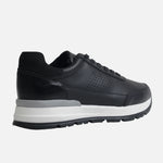 Tenis leo de cuero para hombre - Negro