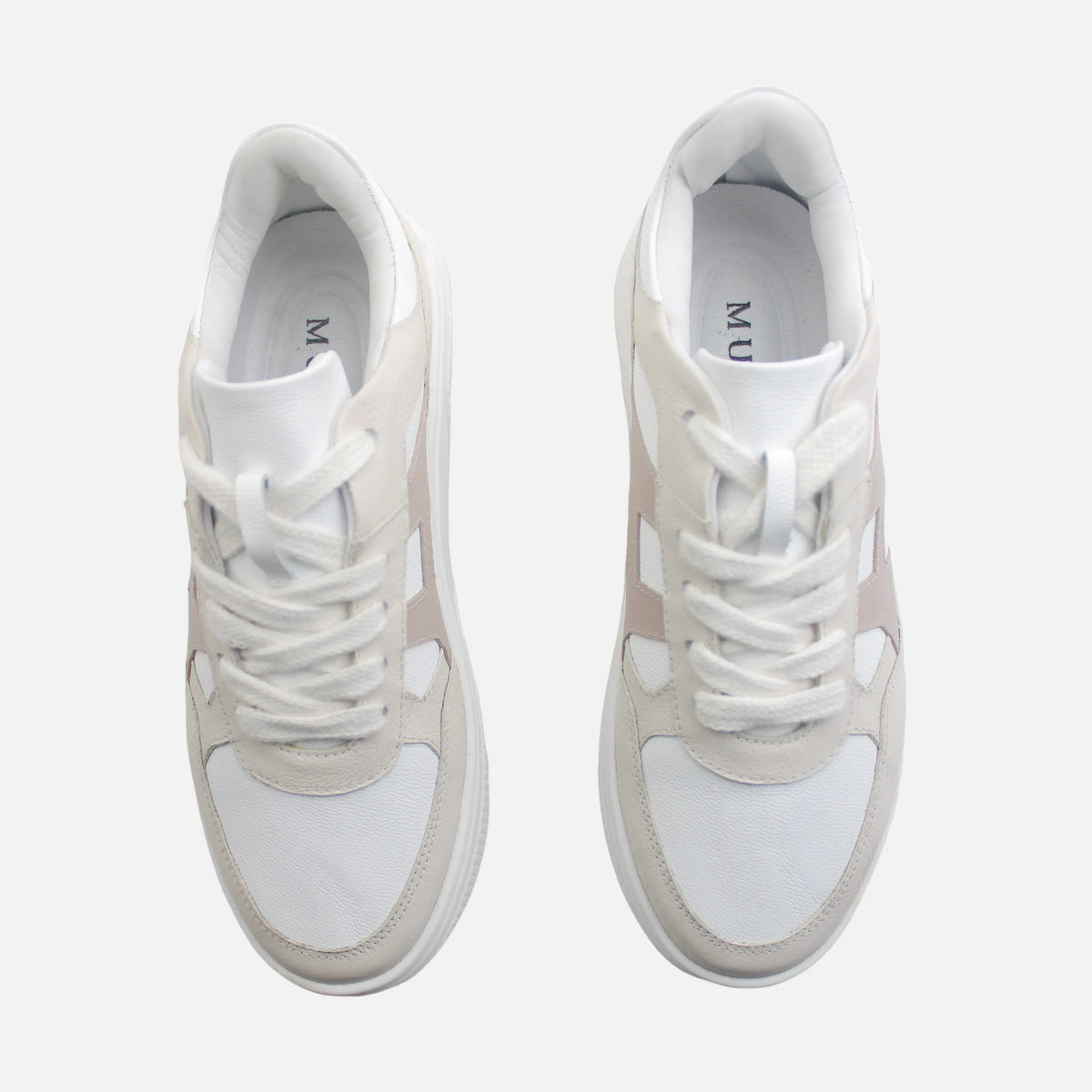 Tenis juniper de cuero para mujer - Beige