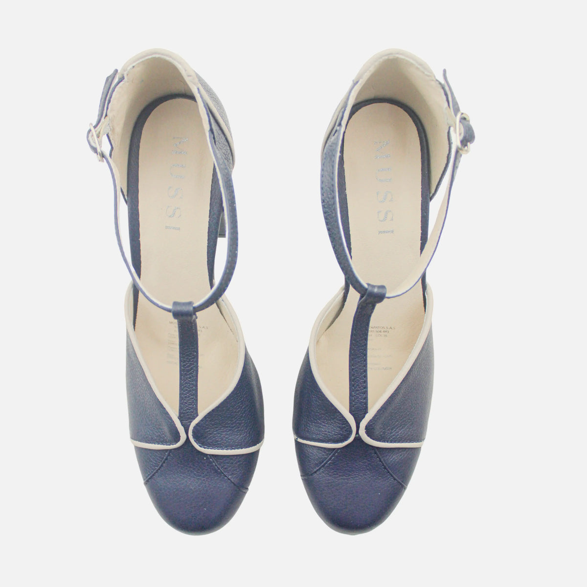 Tacones valery de cuero para mujer - Azul