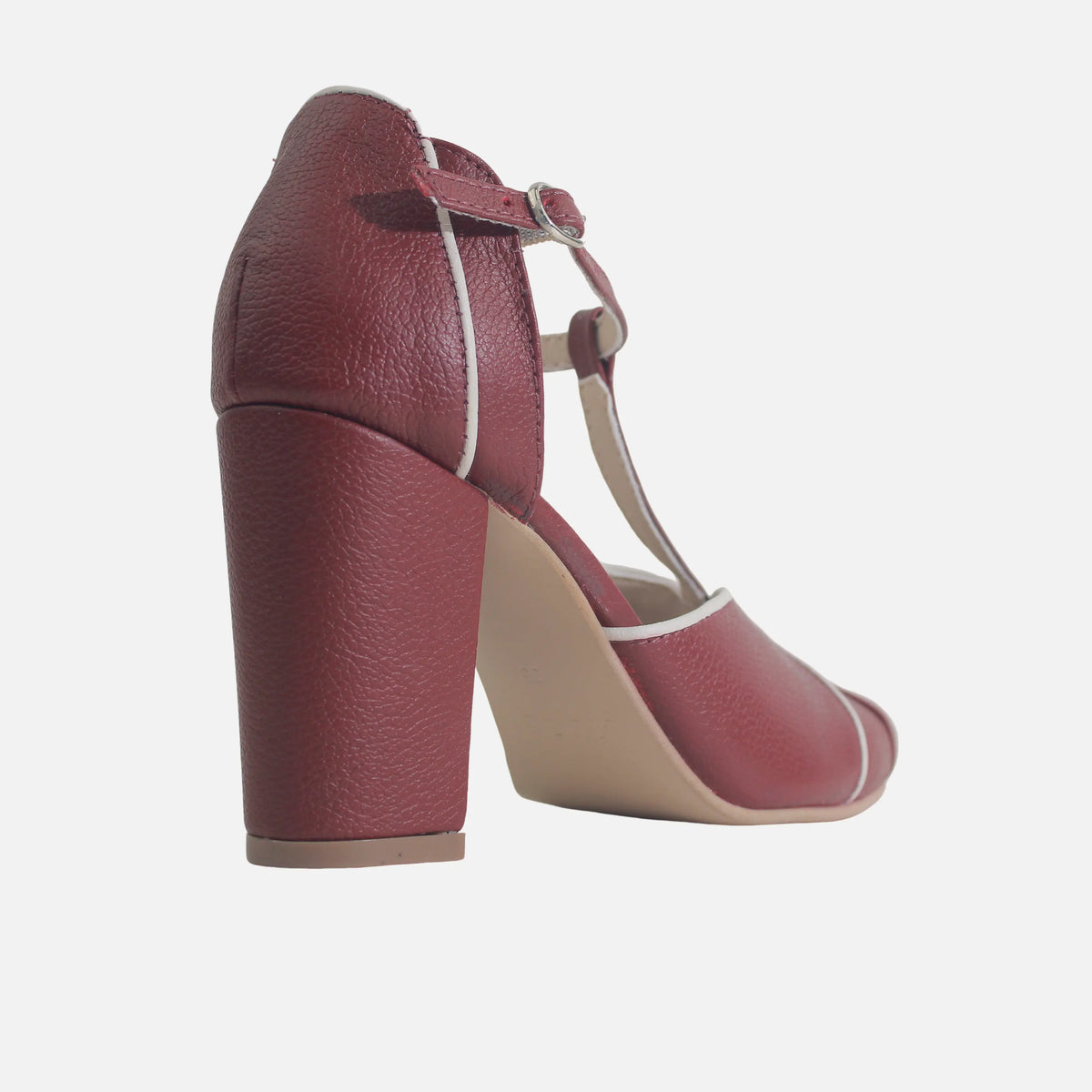 Tacones valery de cuero para mujer - Vino