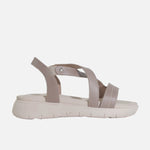 Sandalia flatform begonia de cuero para mujer - Taupe