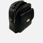 Morral siena de cuero para mujer - Negro