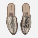 Zueco plano rosa de sintético para mujer - Bronce