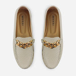 Mocasin plano bettie de cuero para mujer - Arena