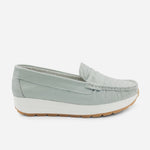 Mocasin plataforma marise de cuero para mujer - Menta