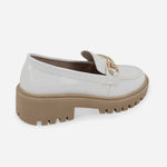 Mocasin tractorado axel de sintético para mujer - Hueso