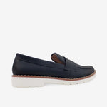 Mocasin plano zoro de sintético para mujer - Negro