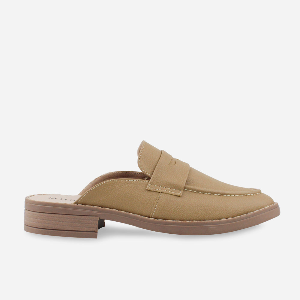 Zueco plano thea de sintético para mujer - Taupe