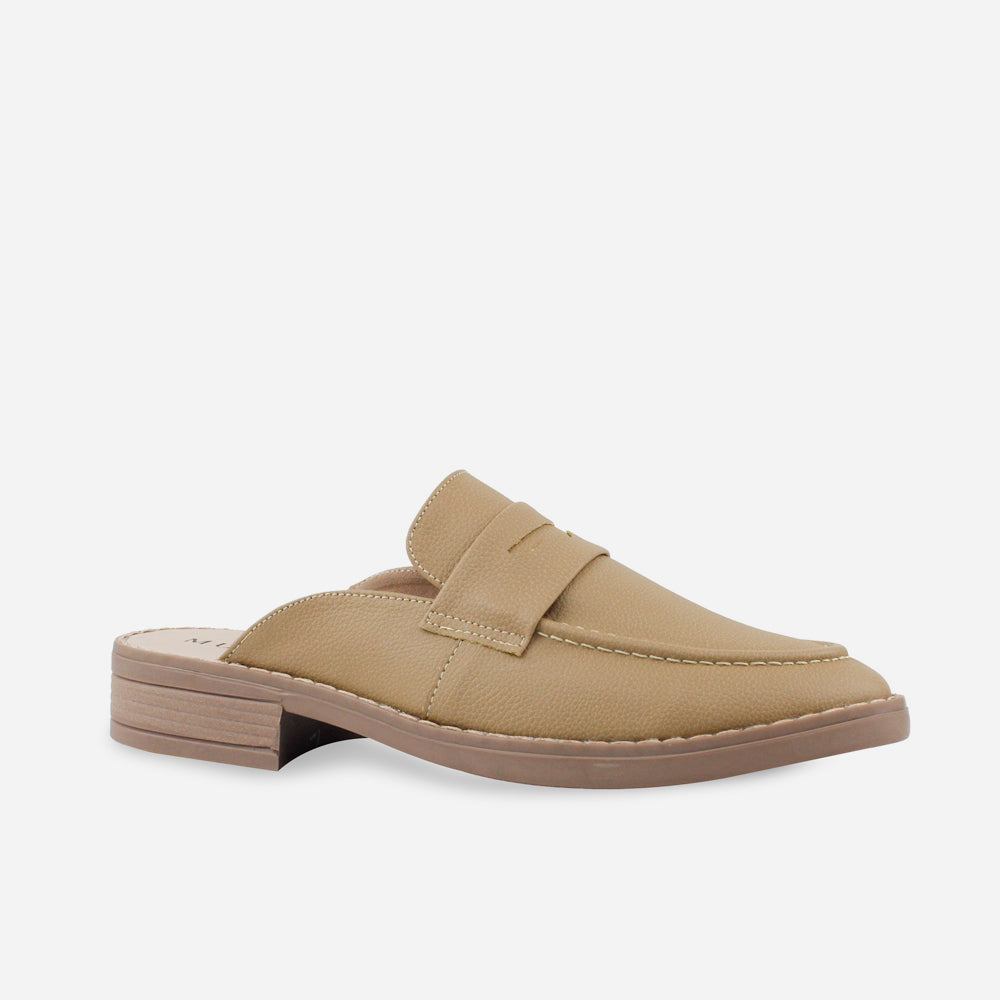 Zueco plano thea de sintético para mujer - Taupe