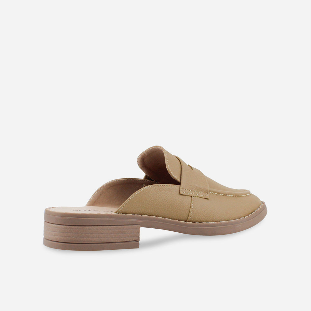 Zueco plano thea de sintético para mujer - Taupe