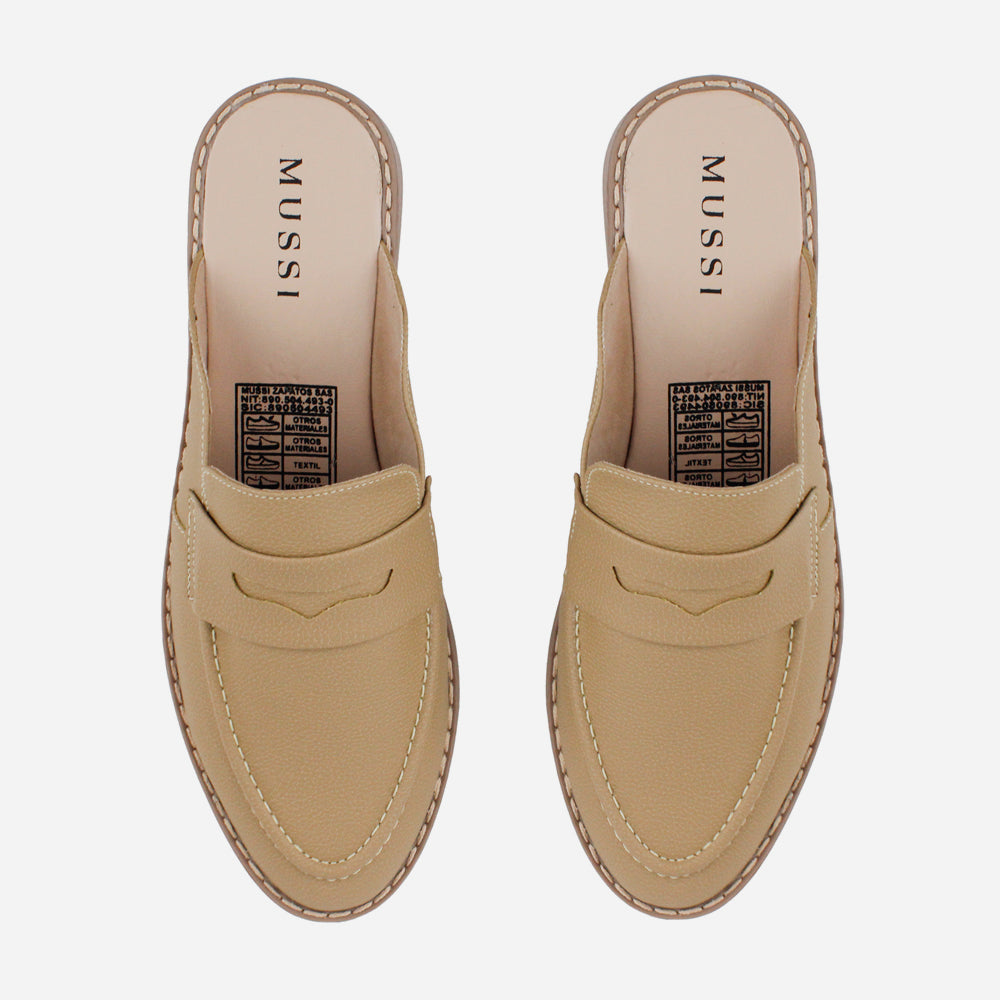 Zueco plano thea de sintético para mujer - Taupe