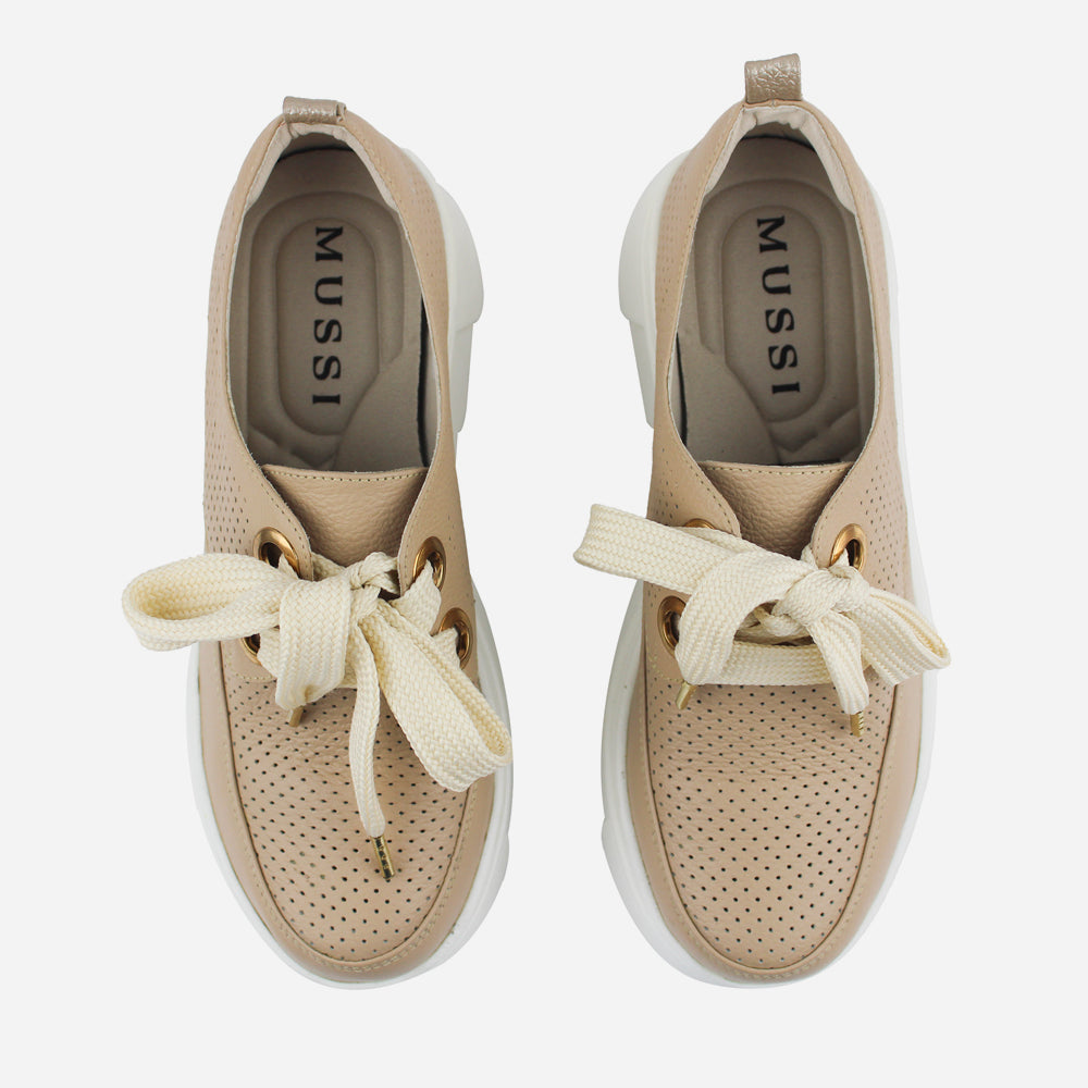 Oxford jazmin de cuero para mujer - Oro