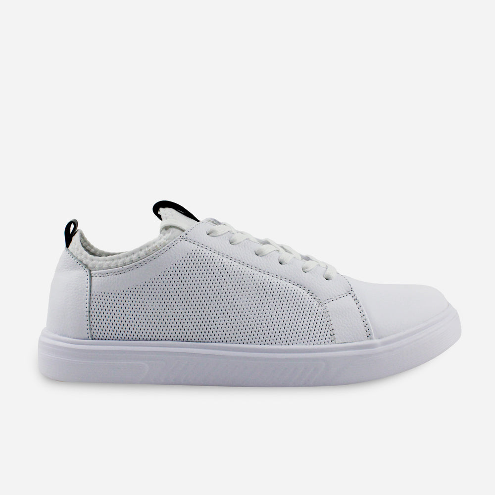 Tenis Sneakers francesco de cuero para hombre - Blanco