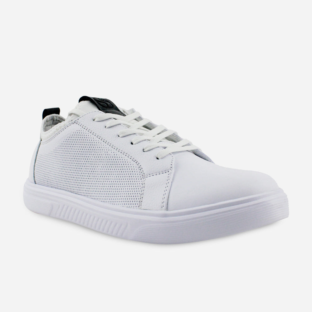 Tenis Sneakers francesco de cuero para hombre - Blanco
