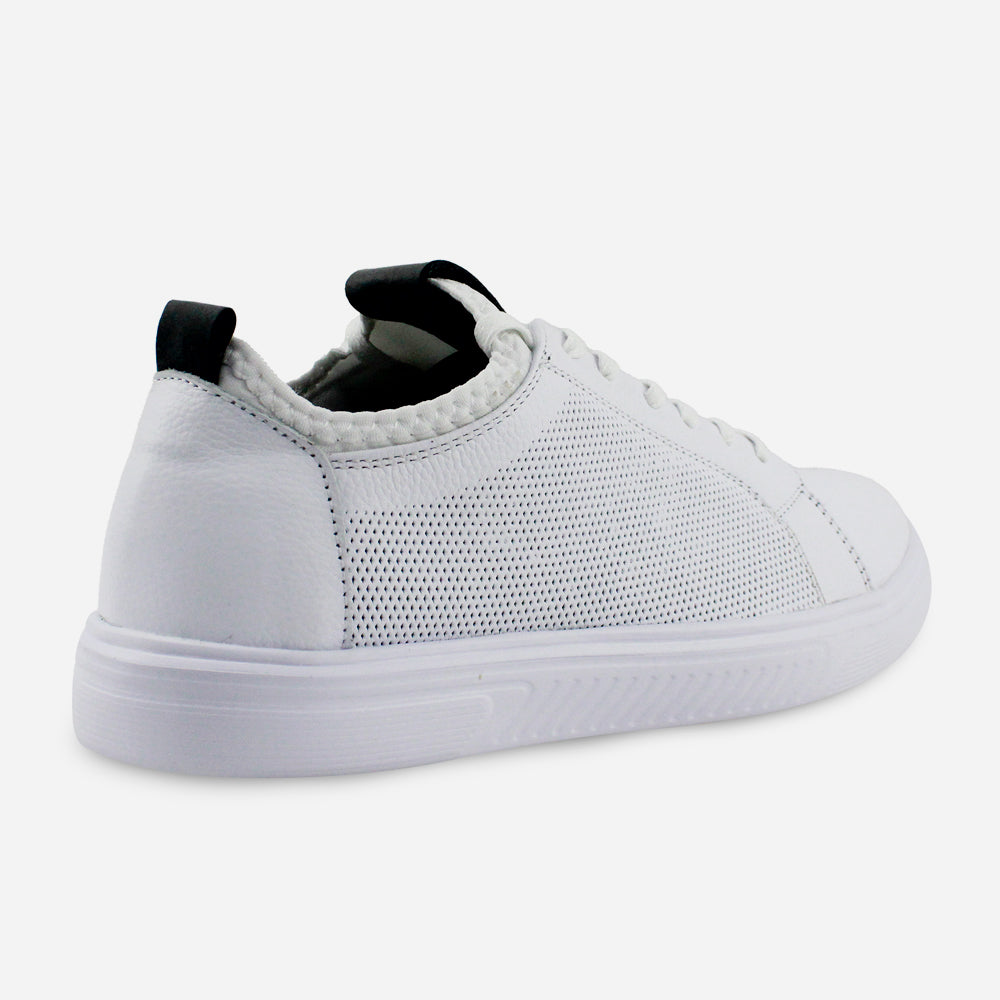 Tenis Sneakers francesco de cuero para hombre - Blanco